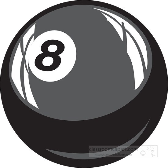 eight number billard ball clipart