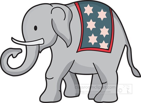 elephant carries blanket with stars