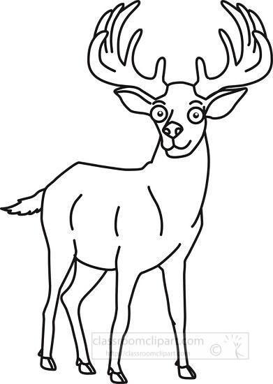 elk with large anters outline cliprt