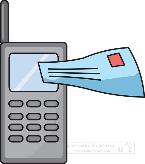 email via cell phone clipart