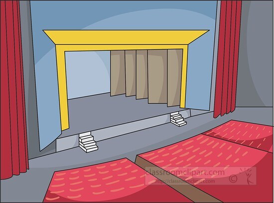 empty theatre and stage clipart