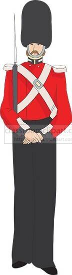 english guard in uniform front view clipart