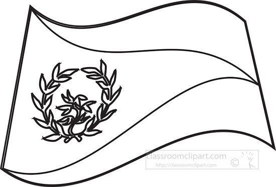 Eritrea wavy flag black outline clipart