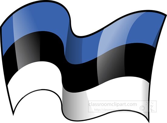 Estonia wavy country flag clipart