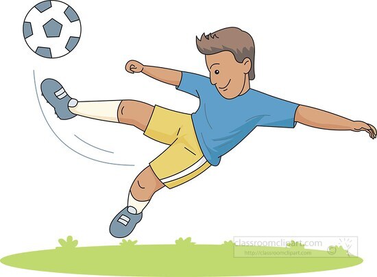 european soccer player kicking ball clipart