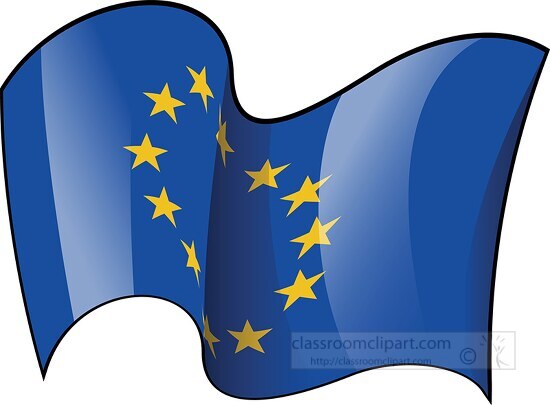 European Union wavy country flag clipart