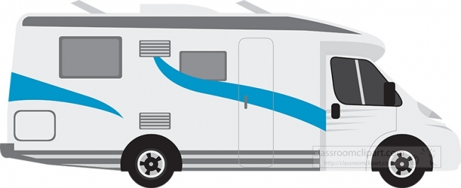 family RV camping caravan gray color