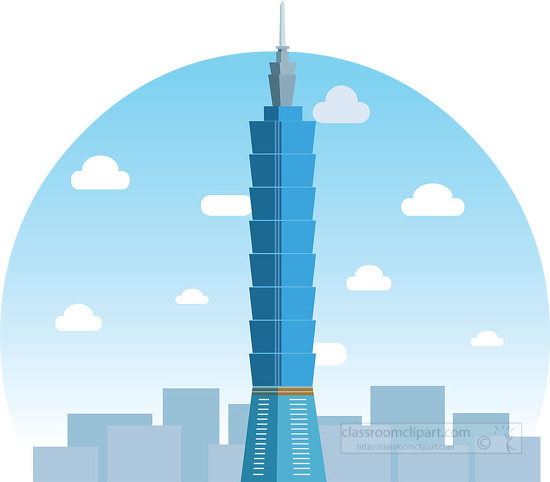 famous-taipai-101-building-taiwan-clipart