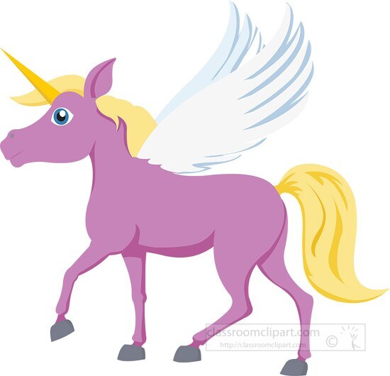fantasy unicorn horse with wings vector clipart