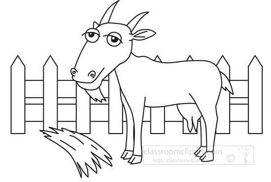 farm animal goat black white outline cliprt