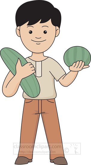 farmer holding freshly picked watermelon