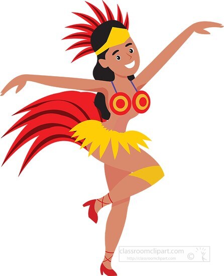 female adult performing samba dance rio brazil clipart
