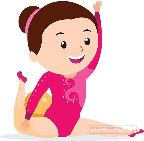Gymnastics Clipart-female athlete performing rhythmic gymnastics with ball  clipart