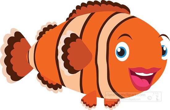 Marine Life Clipart-female cartoon clown fish clipart 6926