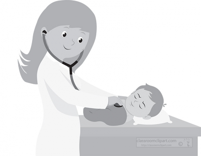 kid doctor clipart black and white