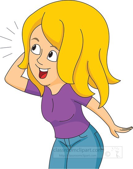 female teenager talking on mobile happily clipart