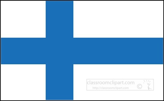 Finland flag flat design clipart