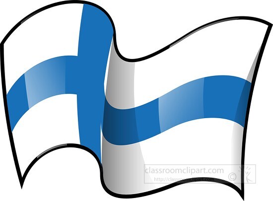Finland wavy country flag map 3