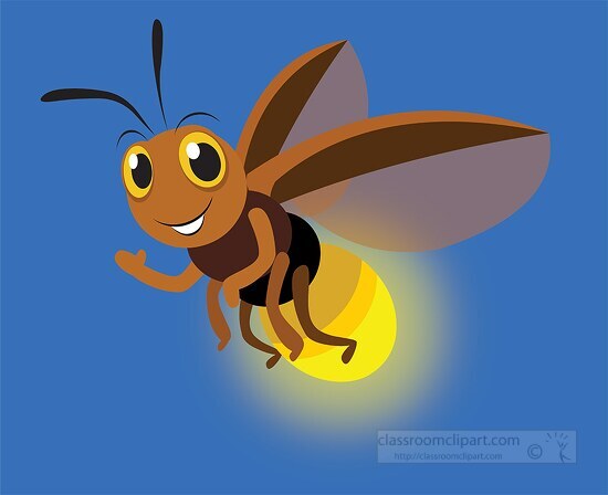 firefly cartoon character insect clipart
