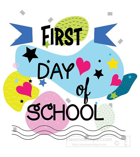 first day of school vector illustration clipart