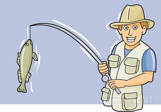 Fishing Clipart-fisherman fish on reel