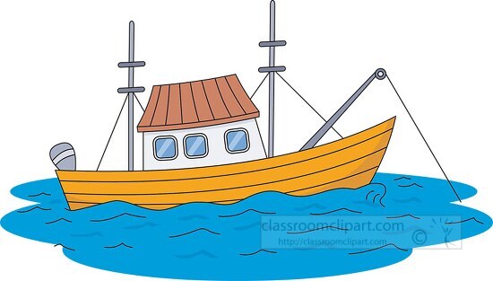 Boats and Ships Clipart-fishing boat clipart