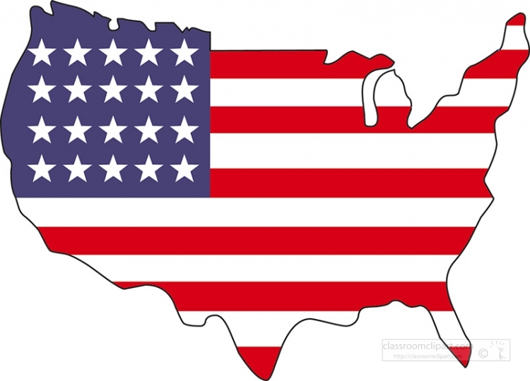 flagged shaped us map