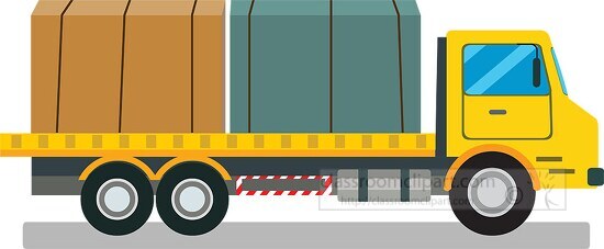 flat bed truck transportation machinary clipart