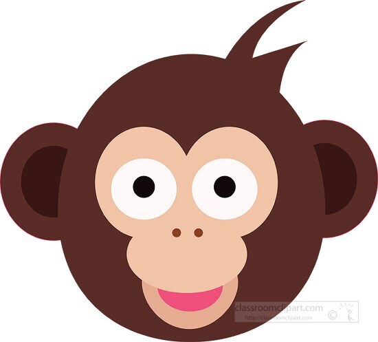 flat design clipart monkey face