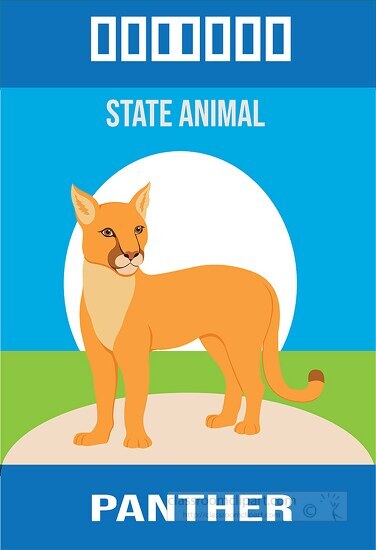 florida state animal panther vector clipart image