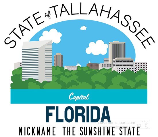 florida state capital tallahasse nickname sunshine state clipart