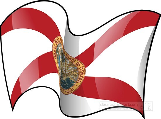 florida state flag waving clipart