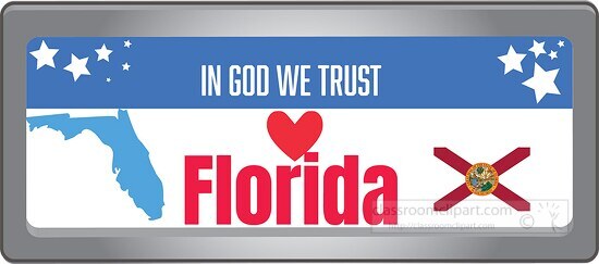 florida state license plate with motto clipart
