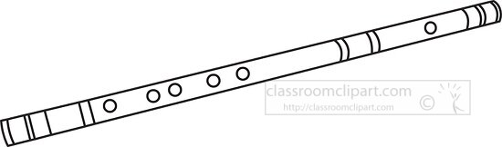 Flute Woodwind Instrument Outline Clipart