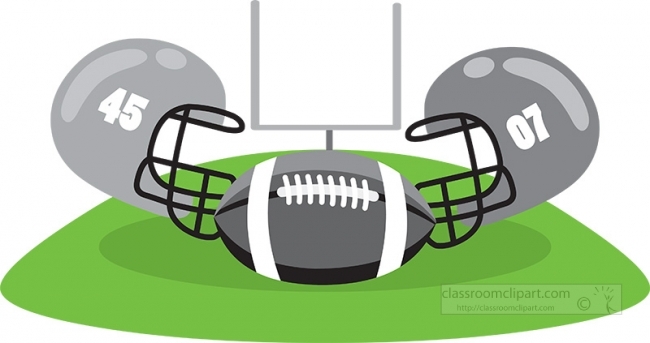 football with helmets gray color vector illustration