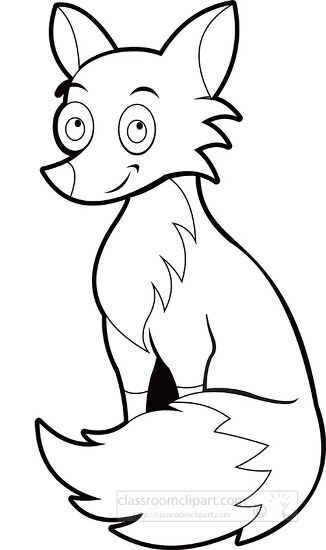 Cute Little Black And White Fox Coloring Page Outline Sketch Drawing  Vector, Fox Drawing, Wing Drawing, Ring Drawing PNG and Vector with  Transparent Background for Free Download