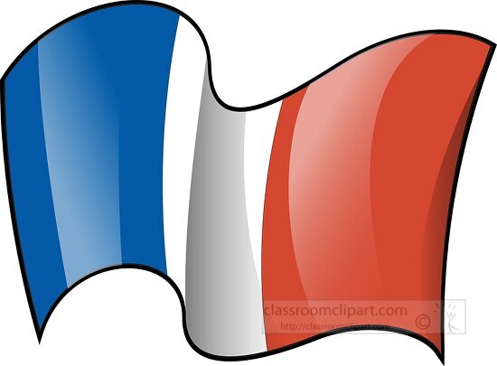 France wavy country flag clipart