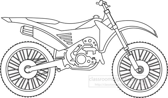 freestyle motocross motorcycle black white outline clipart