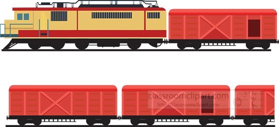 freight train or goods train clipart