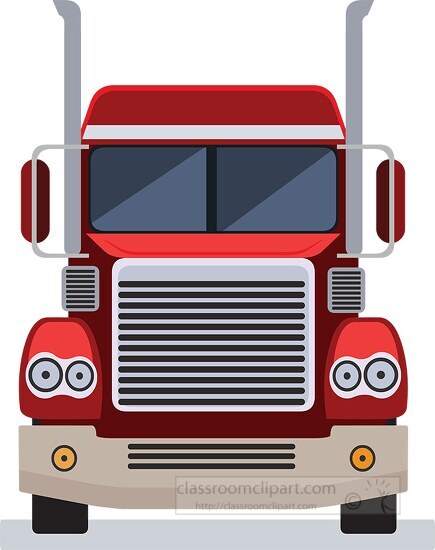freightliner front view semi truck clipart