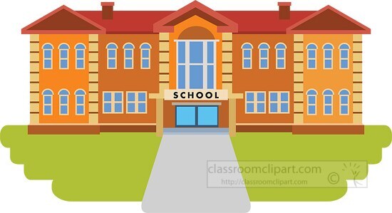 School Clipart front Of School Building Clipart
