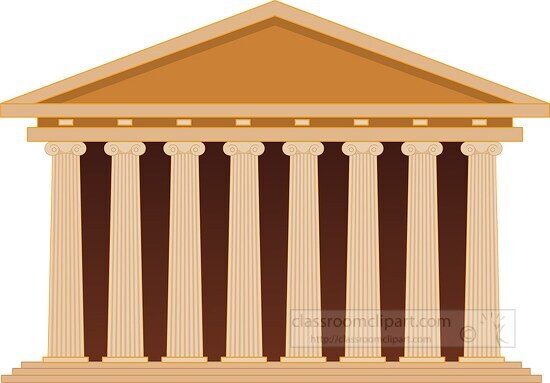 front view of the greek acropolis in athens clipart