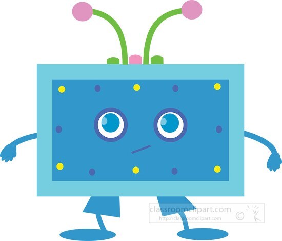 fun cute character shaped like a rectangle clipart