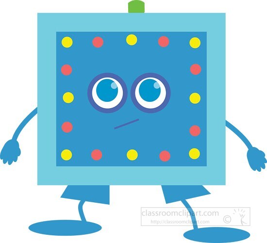 fun cute character shaped like a square clipart