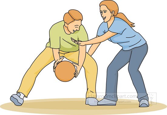 fun game of family basketball clipart
