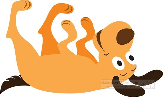 funny dog laying on back clipart 125
