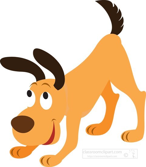 funny dog with hind tail up clipart 125