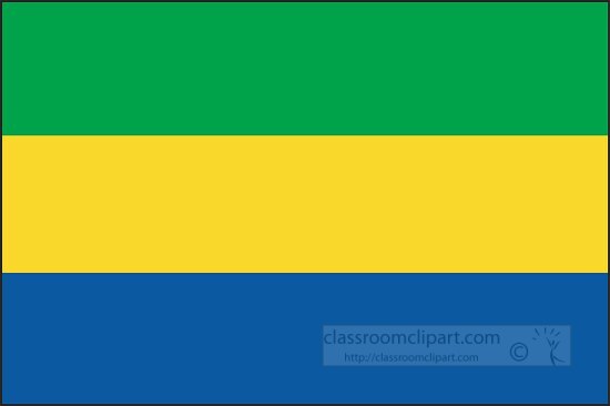 Gabon flag flat design clipart