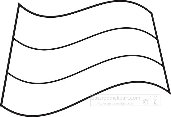 Gabon wavy flag black outline clipart