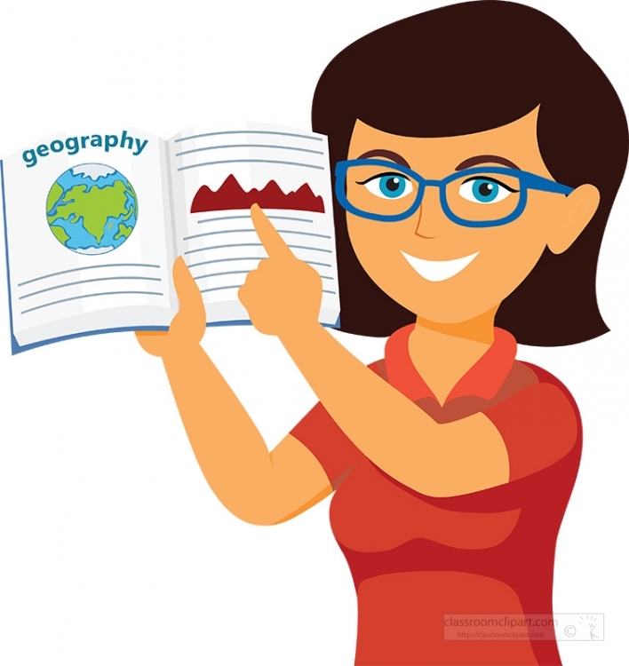 geography teacher teaching with book geography clipart